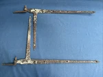 2 Large Antique Door Strap Hinges With Pintles Hand Forged Iron Hardware. Fixed Price $169.99.