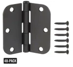 (48-PK) Door Hinge Steel Oil-rubbed Bronze 3-1/2" X 5/8" Radius. Fixed Price $47.99.