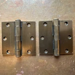 Pair Stanley Steel 3 1/2" Hinges Square Copper Bronze Color Hefty!!. Fixed Price $6.99.