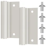 2 Sets White Screen Door Hinges Leaf Lower Aluminum Storm Parts C.... Fixed Price $14.12.