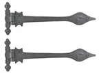 Black Wrought Iron Strap Hinge Doors Gates Spear Tip 11 1/4 Wide. Fixed Price $25.00.