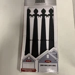 Black Fleur-de-lis Decorative Garage Door Strap Hinges (4-PACK). Fixed Price $35.99.