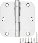Polished Chrome Hinges 3.5 Inch Pack Indoor 1/2 Inside Interior. Fixed Price $19.85.