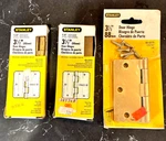 2 Pr Stanley RD741 3 Satin Brass Plated Door Butt Hinges Sq Corner. Fixed Price $8.09.