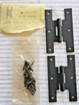 Package Of Two 3" Flush Hinges Matte Black Iron W/screws Nos Acorn Mfg. Usa. Fixed Price $7.50.