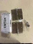 Emtek 91013US15, 3.5" X Sqr Corner Mortise Hinge Pair, Satin Nickel. Fixed Price $12.38.