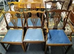 Set Of 6 Lovely Antique Straight Leg Chippendale Mahogany Dining Chairs C. 1920. Fixed Price $695.00.
