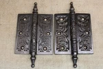 Old Door Hinges 4 3 1/2 Steeple Top Victorian Iron Extra Eastlake Lines. Fixed Price $98.85.