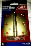 Ace Hardware Door Hinge Square Corner 3 Inch Satin Brass 5296942. Fixed Price $8.98.