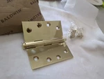 Baldwin 4" Wide Plain Bearing Square Corner Mortise Door Hinge - Polished Brass. Fixed Price $24.99.