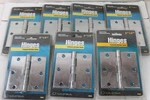 7 New Door Hinges Polished Chrome Finish 3.5" X Ultra 35062 Square Corners. Fixed Price $34.99.