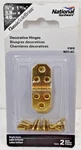 National Hardware Bright Brass Decorative Hinge X 13/16" Per Pack N211-862. Fixed Price $6.99.