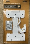 Everbilt White Decorative Gate Hinge And Latch Set. Fixed Price $25.99.