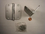 Taco #E-RC-100SS 5/8" Radius Corner Door Hinge, X 3-1/2", Silver-painted. Fixed Price $5.56.