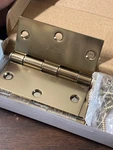 Emtek 91013US3 Polished Brass Mortise Hinge Pair, 3.5"X3.5" Square Corner. Fixed Price $13.03.