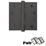 Emtek 4" Square Solid Brass Residential Duty Hinge Oil Rubbed Bronze 96114 U10B. Fixed Price $39.99.