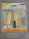National Hardware, N190-231, 3-1/2" Door Hinge Bright Brass Finish 1/4". Fixed Price $7.30.