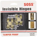 Soss - 101CUS4 Mortise Mount Invisible Hinges With Holes, Zinc, Satin Brass.... Fixed Price $43.29.