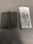 Emtek 91023US19 3.5"X3.5" Mortise Hinge Pair, 1/4" Radius, Flat Black. Fixed Price $10.83.