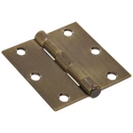 3-1/2 In. Antique Brass Residential Door Hinge With Square Corner Removable Pin. Fixed Price $65.73.