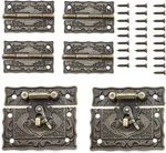 Sdtc Tech Antique Bronze Rectangle Right Hook Hasp Latch And Engraved Hinge Kit. Fixed Price $14.92.