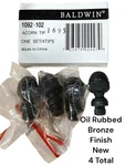 Baldwin 1092-102 Oil Rubbed Bronze Finial Acorn Hinge Tips Set (4) Total Nos. Fixed Price $14.99.