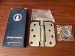 Self-closing Door Hinge, 4 Inches, 5/8" Radius Corner, Satin Nickel By Stone Har. Fixed Price $14.99.