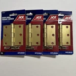 (4)PACK Ace 5296942 Door Hinge 3 Square Corner, Satin Brass Inch New. Fixed Price $32.00.