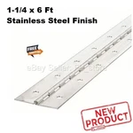 1-1/4 X 6' Stainless Steel Piano Hinge Full Surface Continuous Non-removable Pin. Fixed Price $55.35.