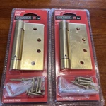 Lot Of 2, Everbilt 4 Satin Brass Finish Adjustable Spring Hinge 290 807. Fixed Price $15.99.