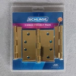 Schlage Brass 3 Hinge Project Pack, 4" Square. Fixed Price $19.75.