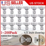 1-200PCS Overlay Soft Close Hinges For Kitchen Cabinets Doors Face Frame. Fixed Price $212.98.