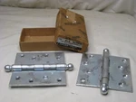 Vintage Hager 4X4 No. 1241-CP Steel Butts Cadmium Plated Hinges Ball Pair. Fixed Price $27.00.