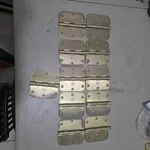 Hager Door Hinges 3-1/2-IN Hole Round Corners Lot Of 11 Satin Brass. Fixed Price $18.00.