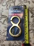 Schlage SC2-3036-605 Bright Solid Brass Traditional House Number #8 New Vintage. Fixed Price $7.99.