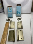 (4) National Hinge Vintage 3" Dull Brass Square Corner W/ Screws Usa-i. Fixed Price $24.99.
