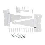 Everbilt White Decorative Gate Hinge And Latch Set 15350. Fixed Price $26.00.