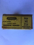 Nos 20 Antique Loose Joint Steel Stanley 802 Ps 2" By 1-3/4 Cabinet Door Hinges. Fixed Price $12.99.