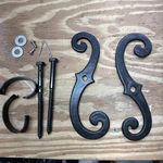 Heavy Black Cast Iron Shutter 7 Dog Holders 's' Style Tieback Hardware - 2 Sets. Fixed Price $27.50.