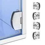 No Drill Glass Door Hinges 4 Pcs Clip-on Mounting For Small, Silver. Fixed Price $32.99.