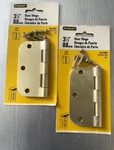 Pair (2) Stanley Satin Brass 1/2" Door Hinges 69-0390 5/8" Radius. Fixed Price $12.99.