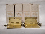 4 Pairs Of National 512 Dull Brass Hinges Nos With Hardware Total 8. Fixed Price $49.00.