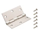 Everbilt 207330 Door Hinge 1/2IN. Satin Nickel Finish Square Repair Jamb. Fixed Price $5.00.