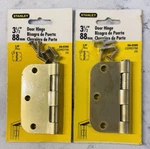Stanley 1/2" (88MM) Door Hinge Round Corners 69-0390 CDRD758 Satin Brass. Fixed Price $17.99.