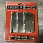 Pack Everbilt Security Door Hinge Satin Nickel 3-1/2" X 5/8" Radius 481 003. Fixed Price $7.79.