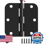 Amzgod 12-PACK 3.5" Matte Black Door Hinges, Rounded, Heavy Duty Residential. Fixed Price $50.78.