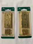 Brainerd Lot Of 2 - 3" Brass Plated Hinges & Screws, New Original Packaging. Fixed Price $8.49.