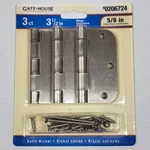 Gate House Pack 3.5" Satin Nickel Door Hinges 5/8" Radius #0206724 - New. Fixed Price $17.00.