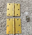 Pair Of Emtek 91013US4 3.5"X3.5" Plain Bearing Hinges Satin Brass. Fixed Price $11.00.