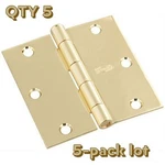 5-PACK Lot National Hardware N830-214 Square Corner Door Hinge Polished Brass 3". Fixed Price $18.38.